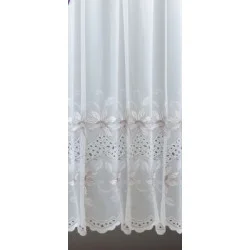 Stickerei-Gardine Lili in weiß-braun