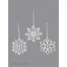 Anhänger Schneekristalle in weiß aus Plauener Spitze in 3 Varianten