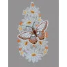 Fensterbild Schmetterling mit Blumen aus Plauener Spitze