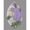 Dekorative Lupinen aus Plauener Spitze lila