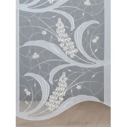 Bestickte Schiebepaneele Florentine in weiß-beige Plauener Spitze Abverkauf