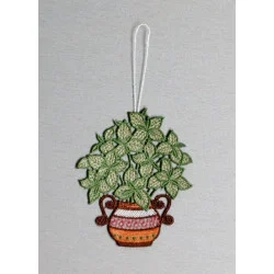 Kleine Anhänger Kräutertöpfe mit Schnittlauch, Lavendel und Basilikum