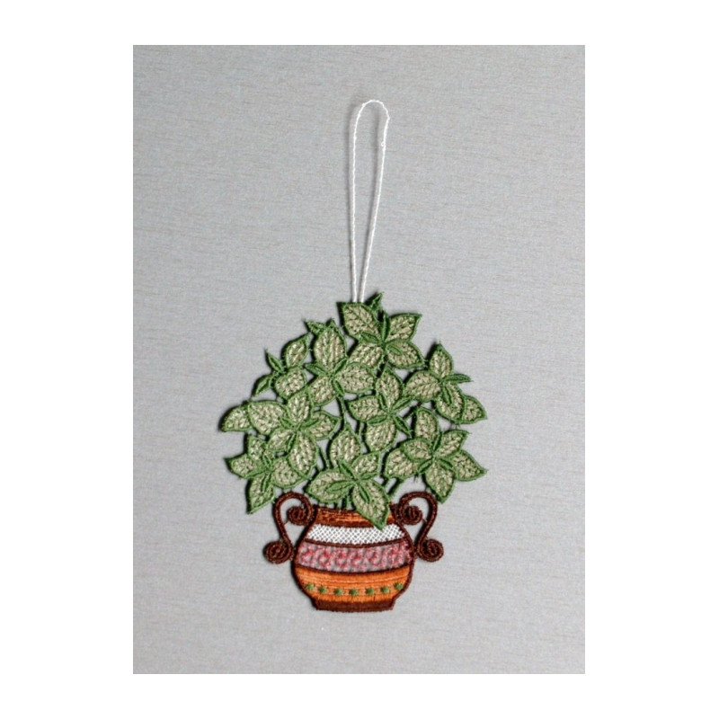 Kleine Anhänger Kräutertöpfe mit Schnittlauch, Lavendel und Basilikum