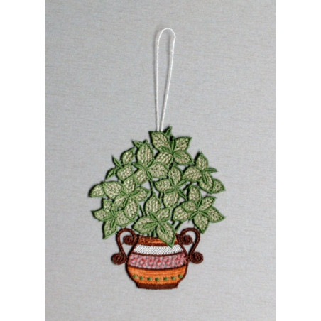 Kleine Anhänger Kräutertöpfe mit Schnittlauch, Lavendel und Basilikum