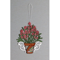 Kleine Anhänger Kräutertöpfe mit Schnittlauch, Lavendel und Basilikum