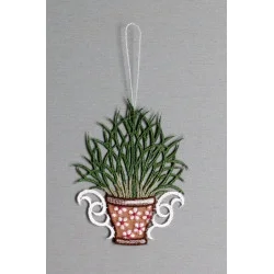 Kleine Anhänger Kräutertöpfe mit Schnittlauch, Lavendel und Basilikum