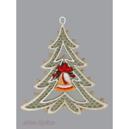 Zarter kleiner Weihnachtsbaum mit Glocke im Mittelpunkt