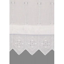 Zeitloses Raffrollo Franca mit Bohrstickerei in weiß