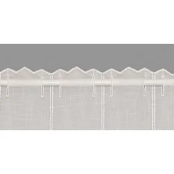 Zeitloses Raffrollo Franca mit Bohrstickerei in weiß oben