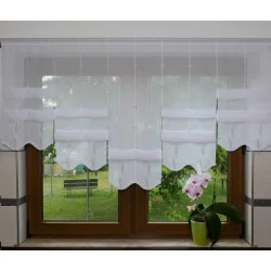 Elegant besticktes Raffrollo Luna Clipstore Plauener Spitze