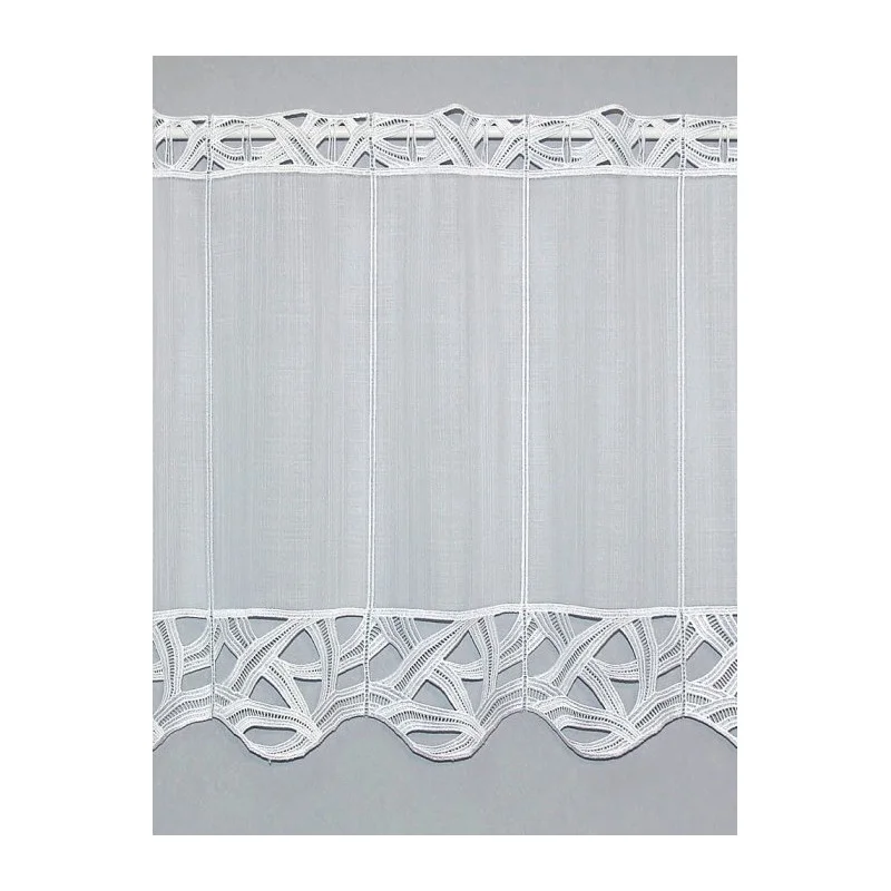 Edle Spitzengardine Faith in weiß mit Plauener Spitze