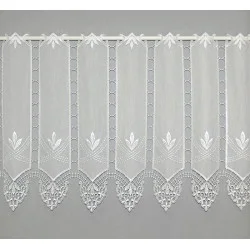 Transparente naturfarbene Spitzen-Scheibengardine in 30, 45 und 60 cm Höhe