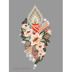 Plauener Spitzen-Fensterbild Festliche Kerze