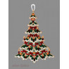 Kleiner festliche geschmückter Weihnachtsbaum aus Plauener Spitze