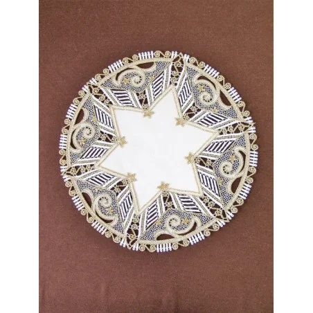 Weihnachtsdecken Goldener Stern Plauener Spitze in 2 Größen