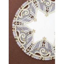 Weihnachtsdecken Goldener Stern Plauener Spitze in 2 Größen