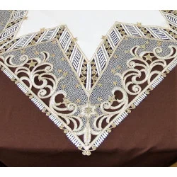 Weihnachtsdecken Goldener Stern Plauener Spitze in 2 Größen