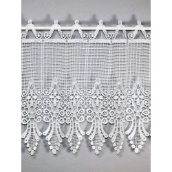 Zeitlose weiße Spitzengardine in 40 cm Höhe