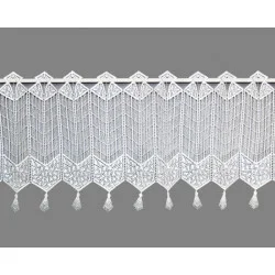 Moderne Plauener Spitzengardine Jennett in weiß