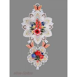 Zwei Medaillons mit Blütenstrauß