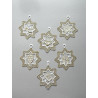 Baumbehang Gefüllte Sterne in weiß-gold aus Plauenr Spitze 6er Set