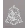 Glocke mit Laterne und Christrose aus cremeweißer Plauener Spitze