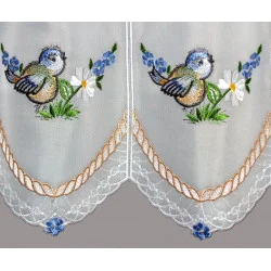Stickerei-Kurzgardine Blaumeisen detailbild