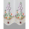 Kurzgardine in Weiß mit Glockenblumen-Stickerei und Marienkäfern Detailbild