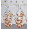 Bestickte Bistrogardine Teatime in braun detailbild