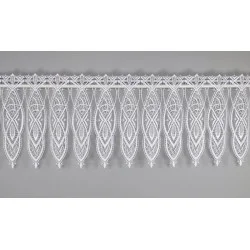 Zeitlose weiße Spitzengardine in 30 Höhe