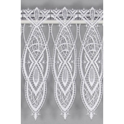 Zeitlose weiße Plauener Spitzengardine Sophia