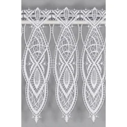 Zeitlose weiße Plauener Spitzengardine Sophia