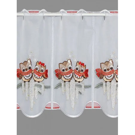 Scheibengardine Eulenpärchen