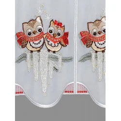 Scheibengardine Eulenpärchen Detail