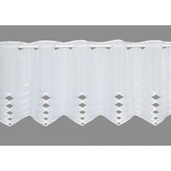 Bistrovorhang in Weiß aus Plauener Spitze mit eleganten Durchbrüchen für stilvolle Heimtextilien. 30 cm hoch