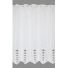 Bistrovorhang in Weiß aus Plauener Spitze mit eleganten Durchbrüchen für stilvolle Heimtextilien. 90 cm hoch