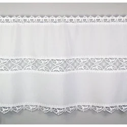 Weiße Plauener Spitzengardine Maja 45 x 100 cm