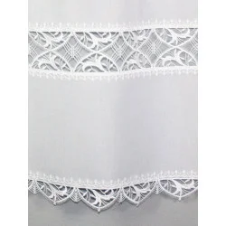 Weiße Plauener Spitzengardine Maja 45 x 100 cm
