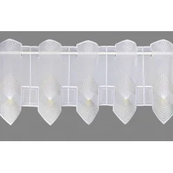 Stickerei-Kurzgardine Debbie mit strahlenornamente in gelb