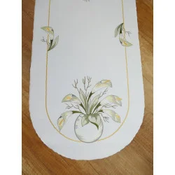 Stickerei-Tischwäsche Calla gelb