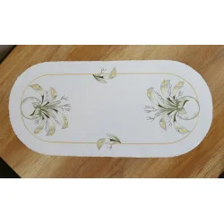 Stickerei-Tischwäsche Calla oval