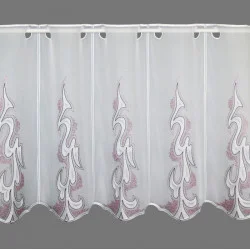 Bestickte Scheibengardine Ivy in lila