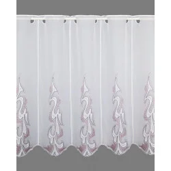 Bestickte Scheibengardine Ivy in lila