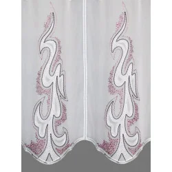 Bestickte Scheibengardine Ivy in lila