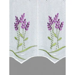 Scheibengardine Lavendel detailansicht
