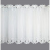 Modern bestickter weißer Kurzstore Tiara Plauener Spitze