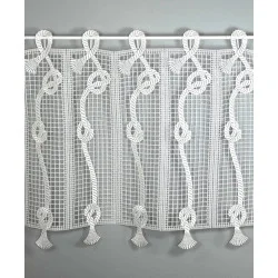 Maritime Spitzen-Scheibengardine Kiki in natur aus Plauener Spitze 50 x 128  cm