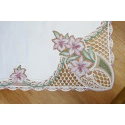 Klassische Mitteldecke Joceline mit Plauener Spitze 85x85 cm