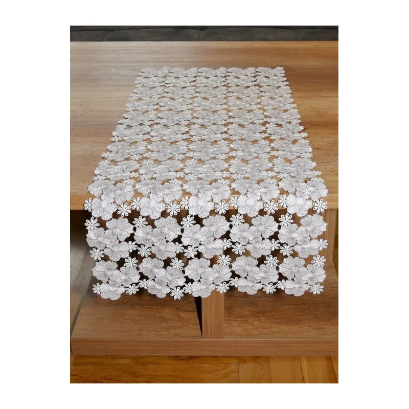 Spitzendecke Vera in natur-taupe läufer