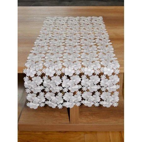 Spitzendecke Vera in natur-taupe läufer